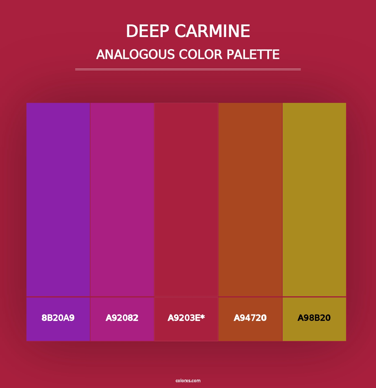 Deep Carmine - Analogous Color Palette