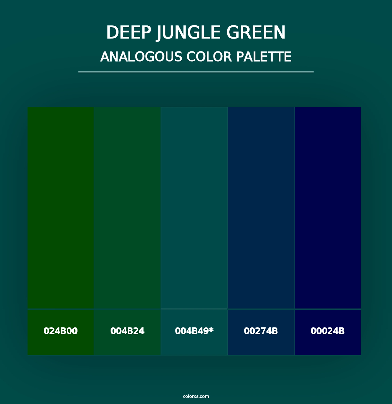 Deep Jungle Green - Analogous Color Palette