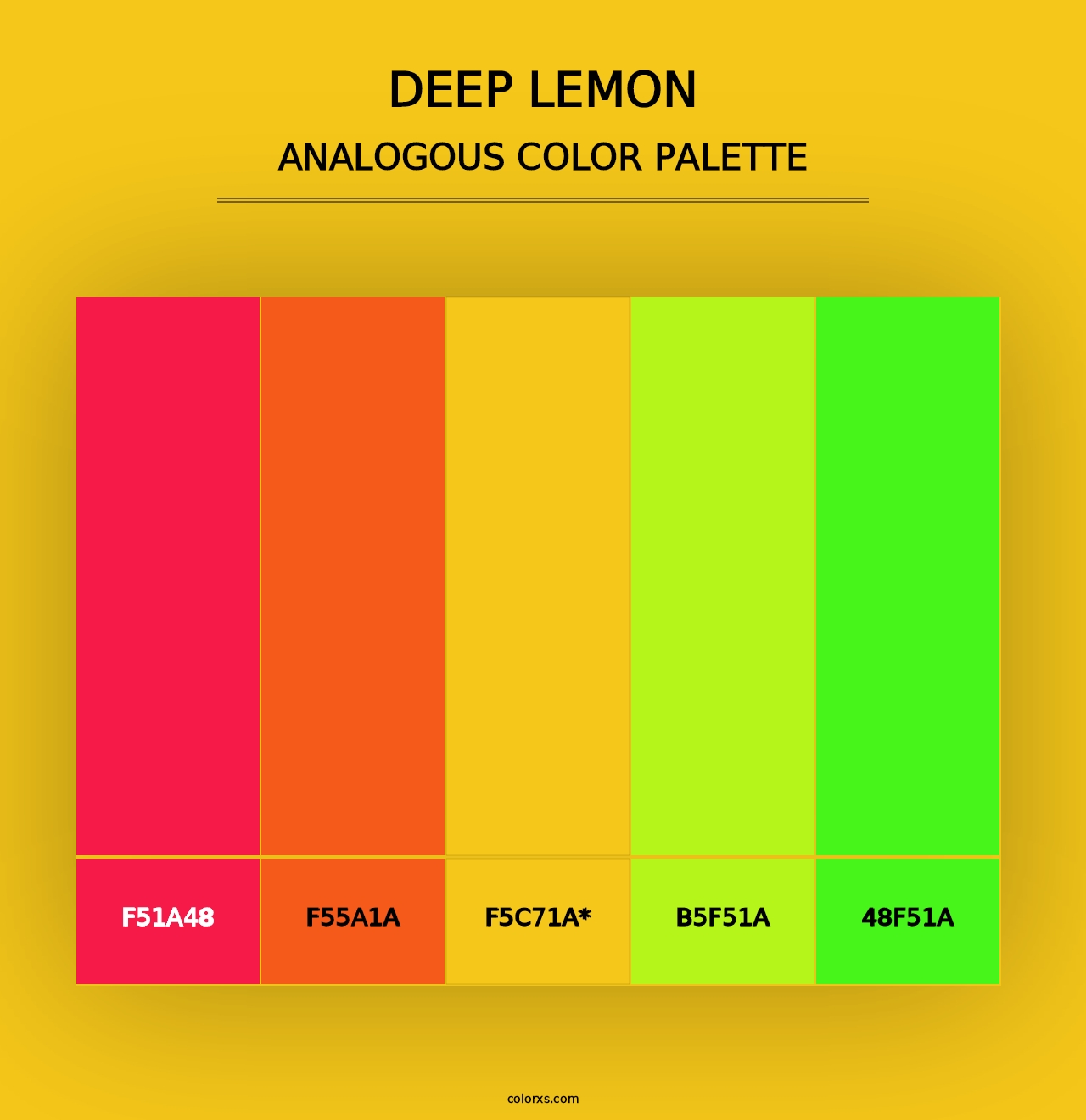 Deep Lemon - Analogous Color Palette