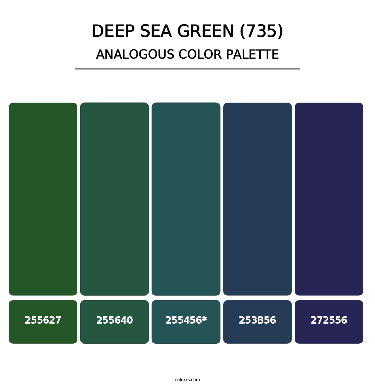 Deep Sea Green (735) - Analogous Color Palette