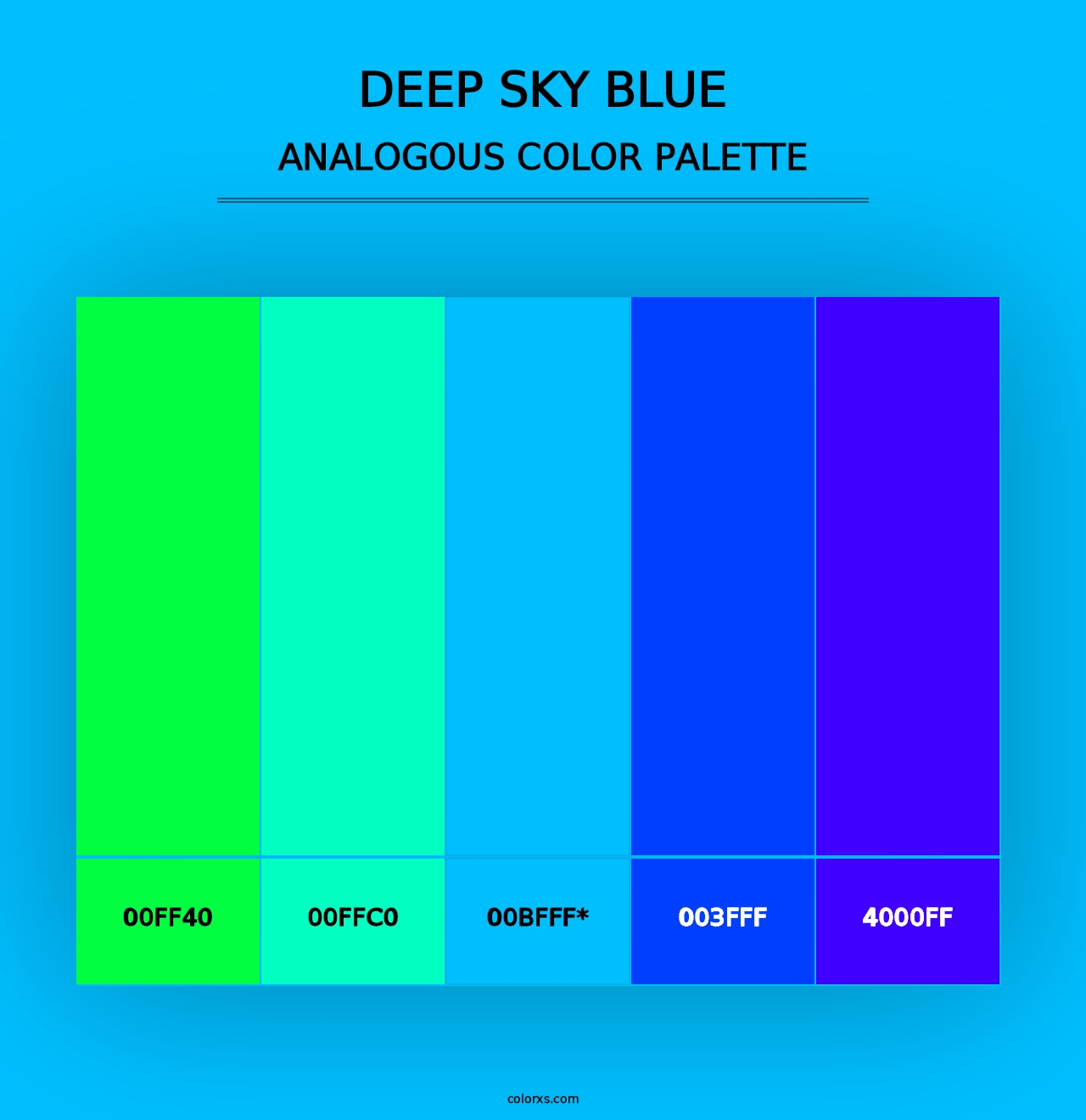 Deep Sky Blue - Analogous Color Palette