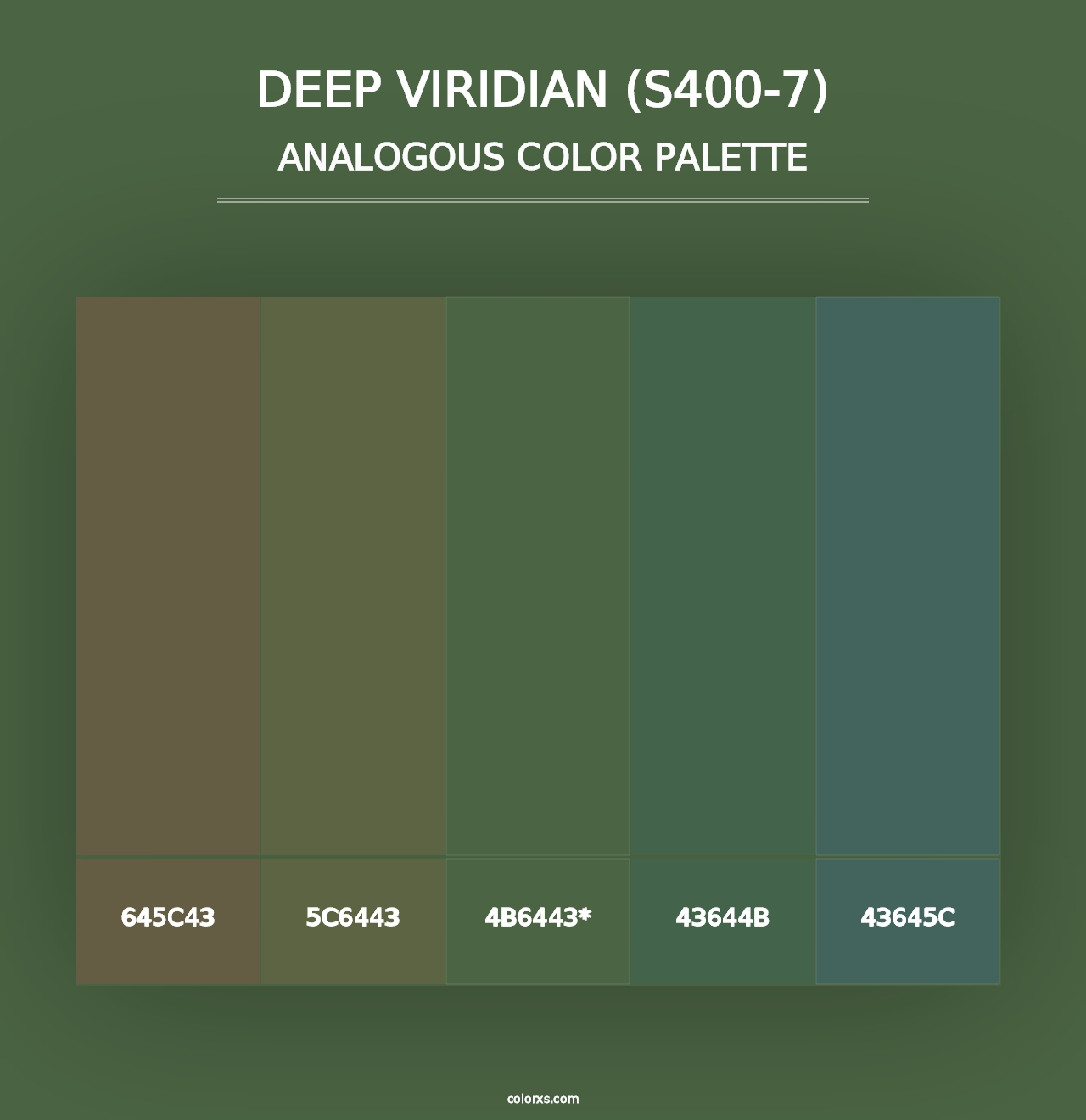 Deep Viridian (S400-7) - Analogous Color Palette