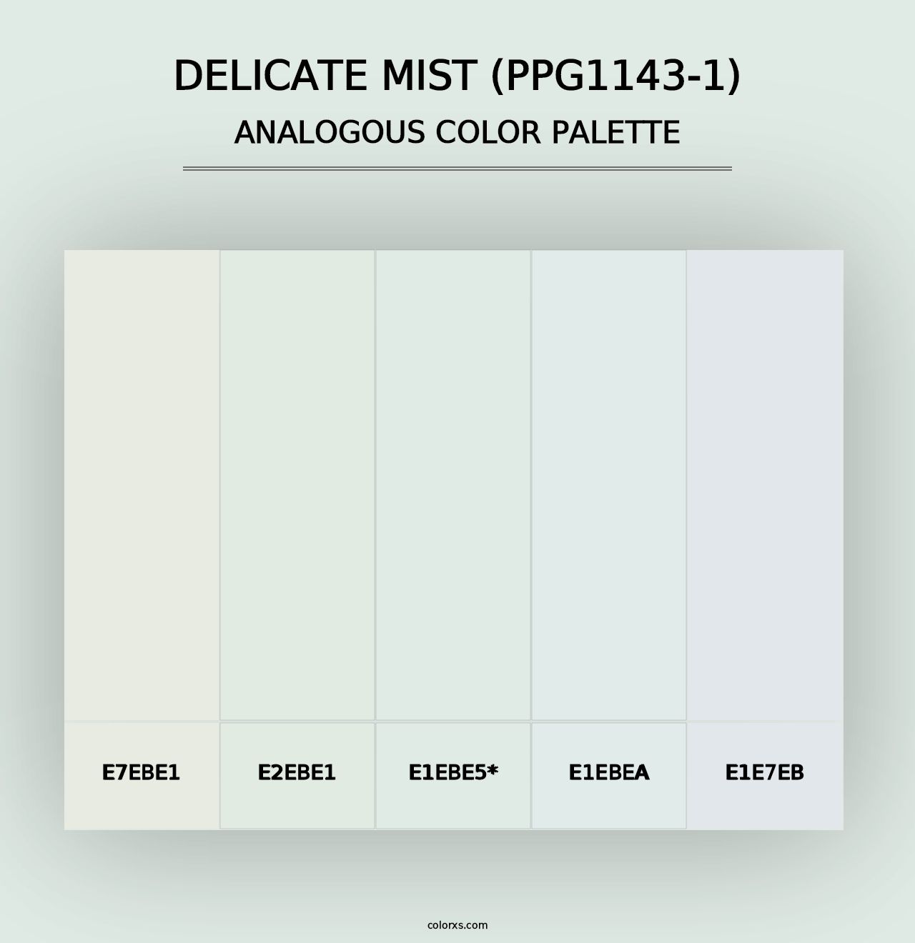 Delicate Mist (PPG1143-1) - Analogous Color Palette