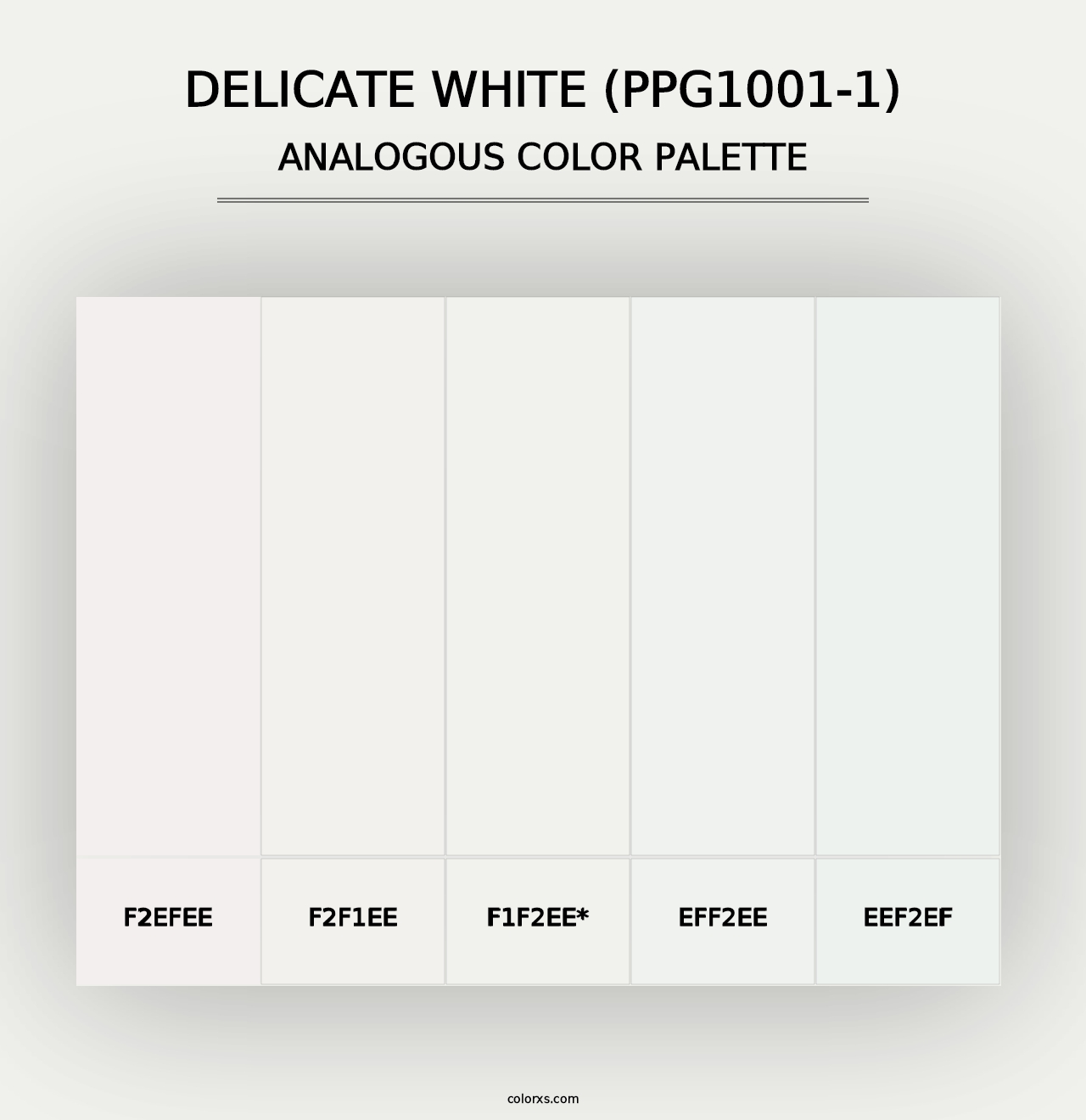 Delicate White (PPG1001-1) - Analogous Color Palette