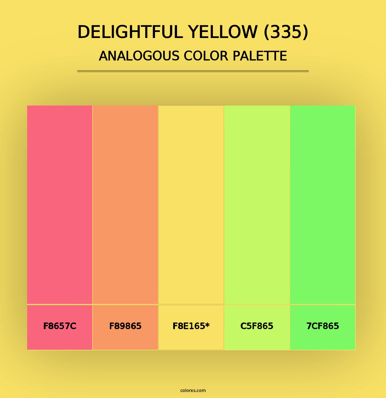 Delightful Yellow (335) - Analogous Color Palette