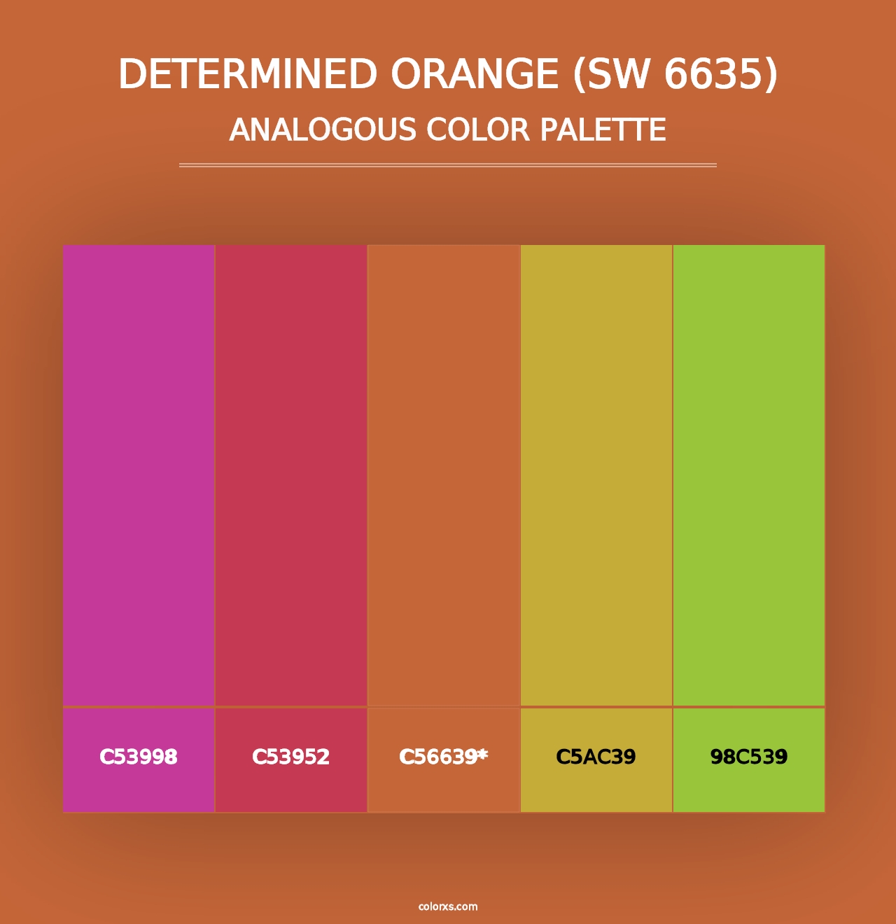 Determined Orange (SW 6635) - Analogous Color Palette