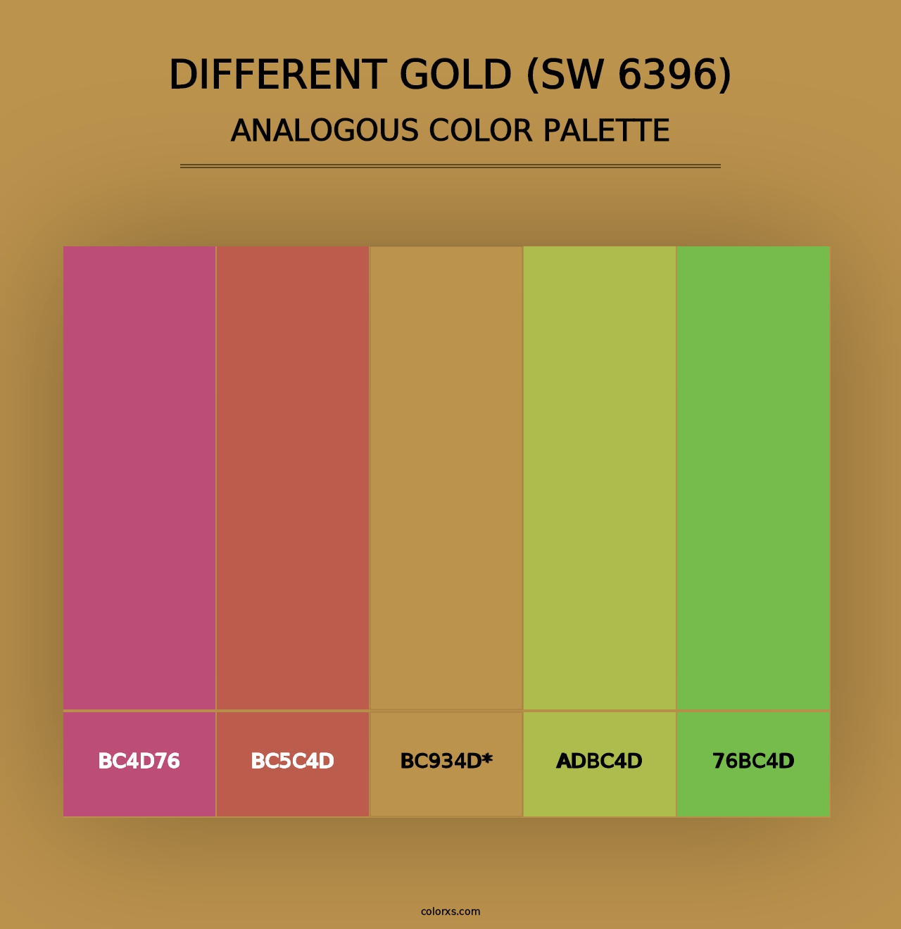 Different Gold (SW 6396) - Analogous Color Palette