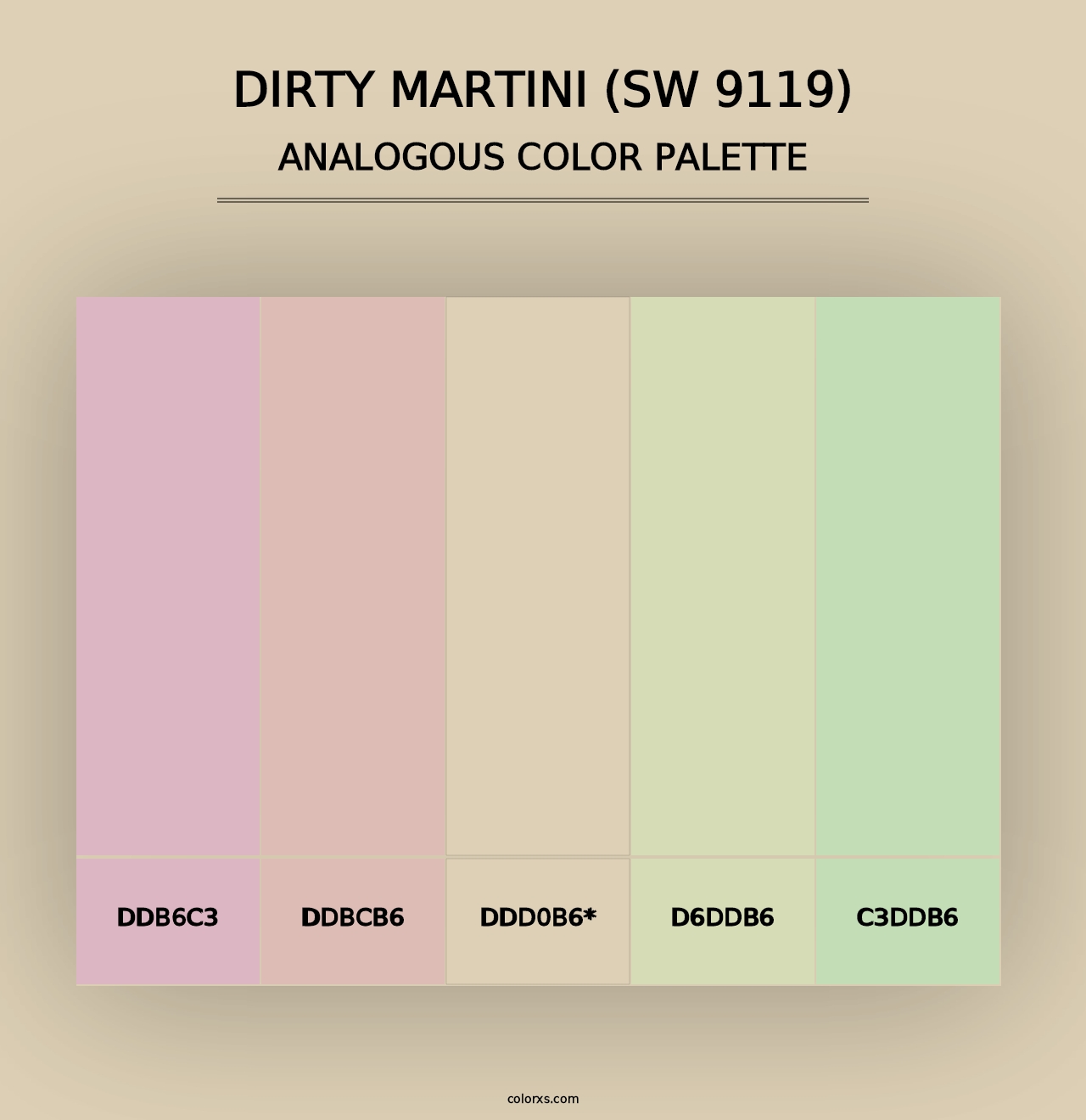 Dirty Martini (SW 9119) - Analogous Color Palette