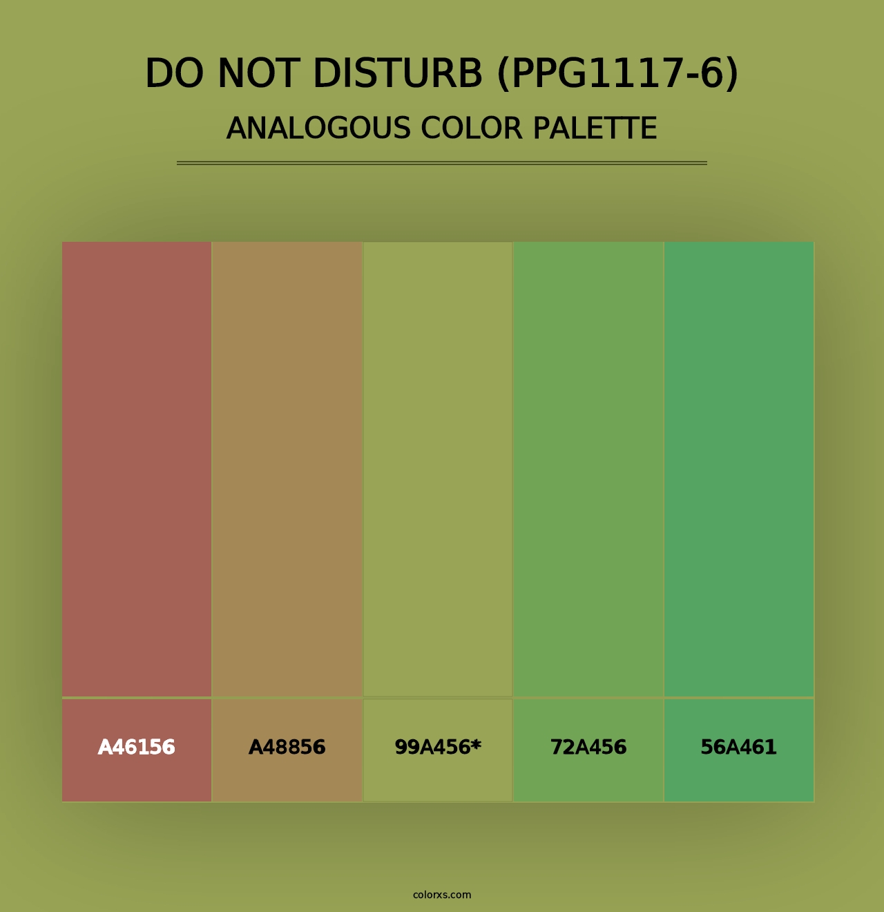 Do Not Disturb (PPG1117-6) - Analogous Color Palette