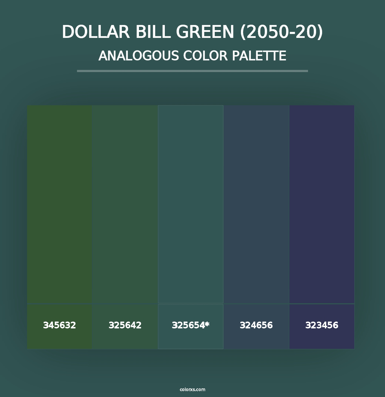 Dollar Bill Green (2050-20) - Analogous Color Palette