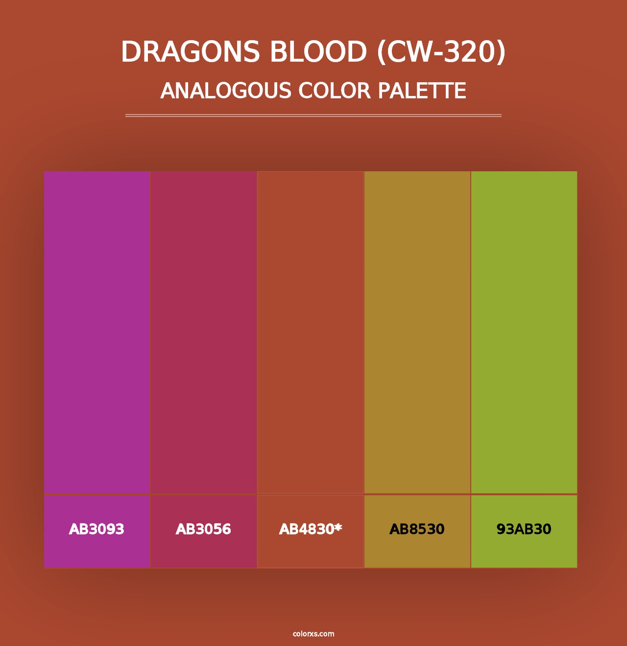 Dragons Blood (CW-320) - Analogous Color Palette