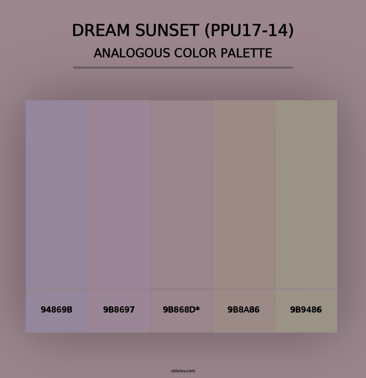 Dream Sunset (PPU17-14) - Analogous Color Palette