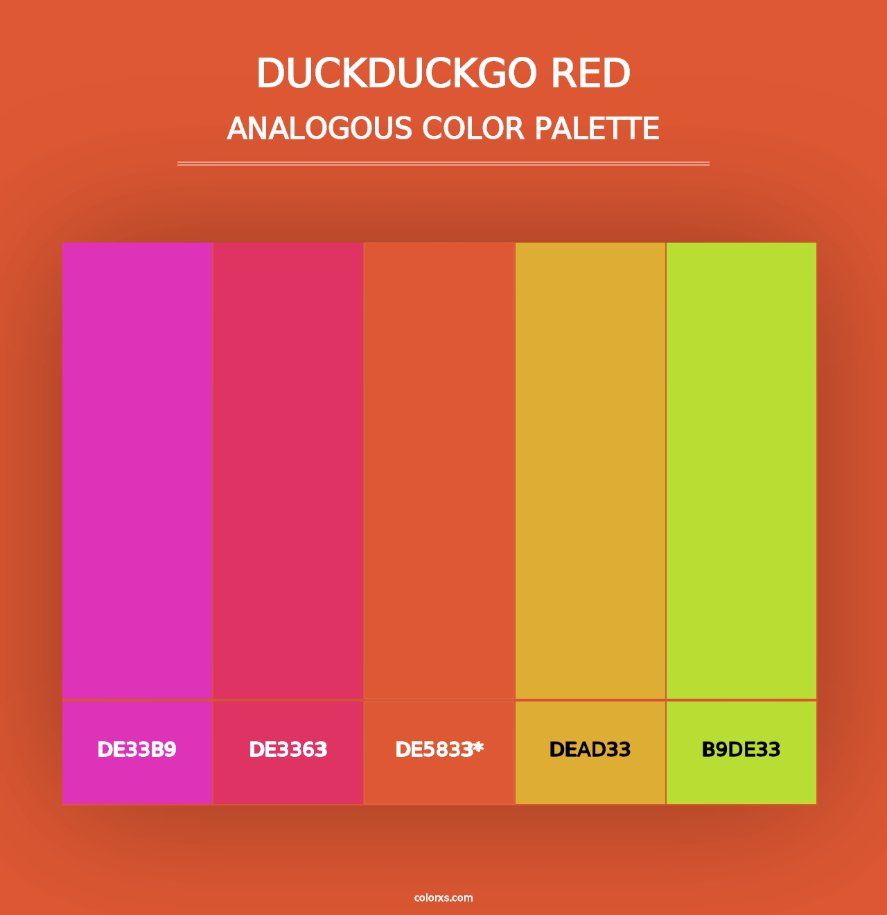 DuckDuckGo Red - Analogous Color Palette