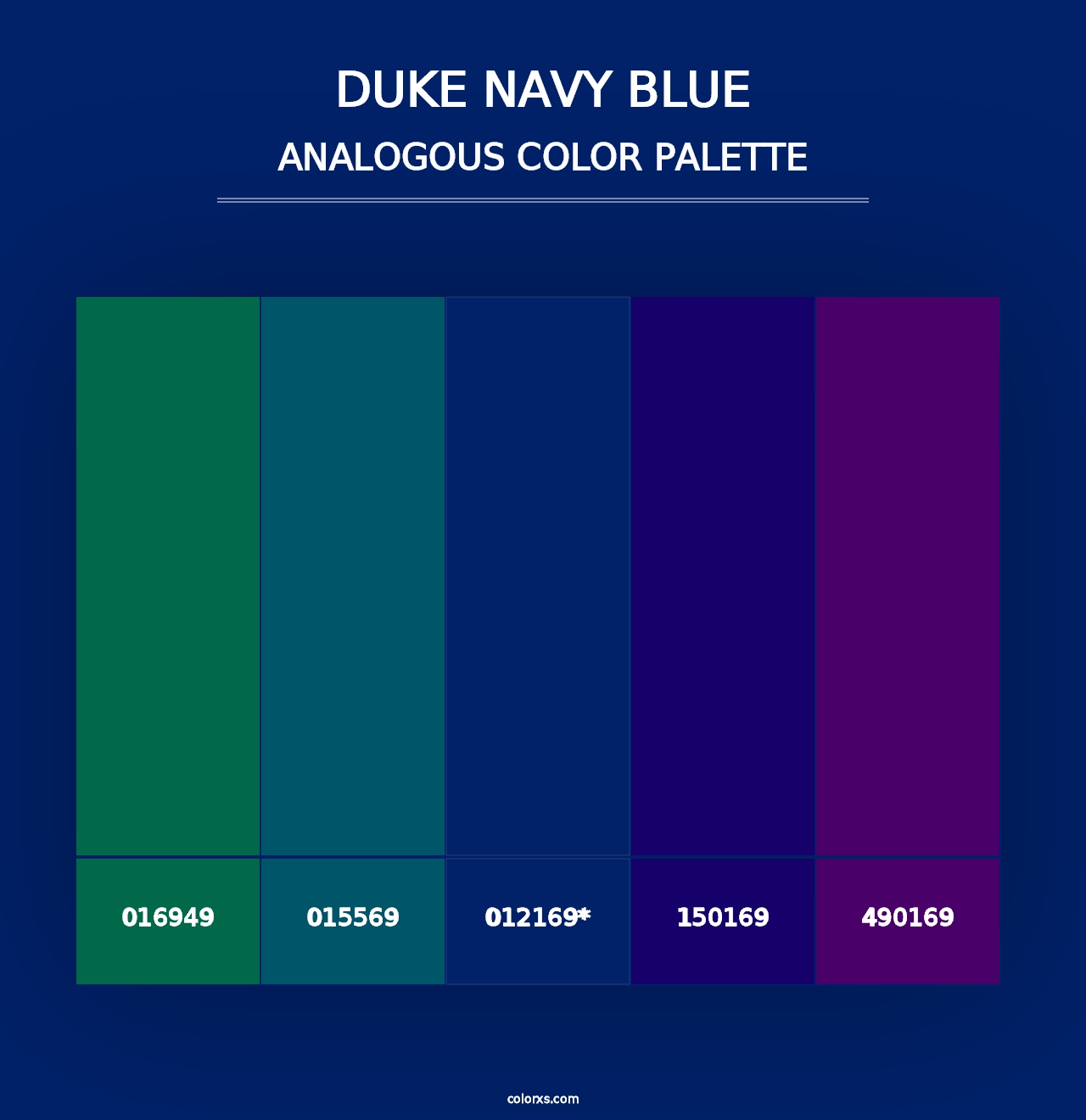 Duke Navy Blue - Analogous Color Palette