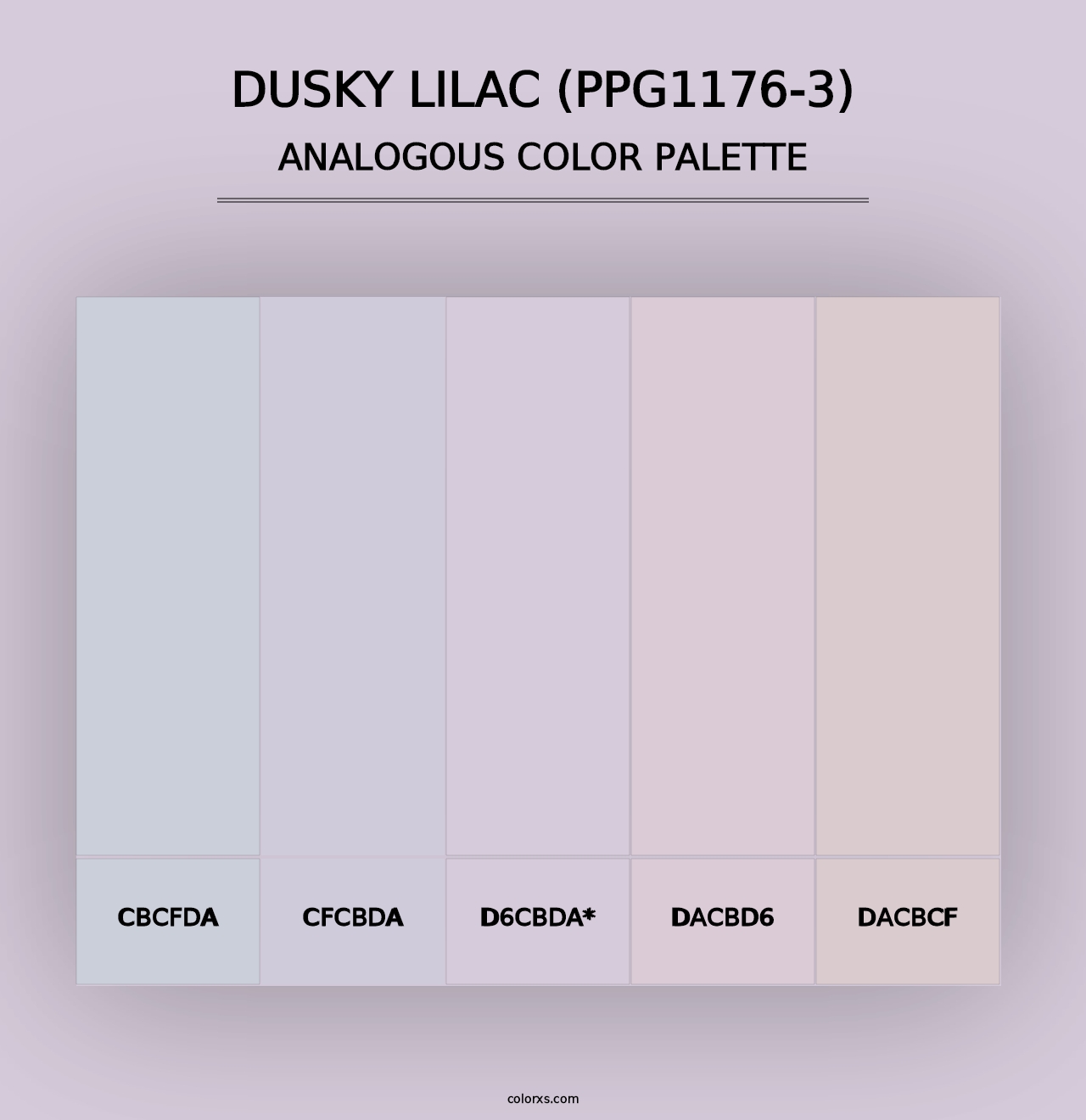 Dusky Lilac (PPG1176-3) - Analogous Color Palette