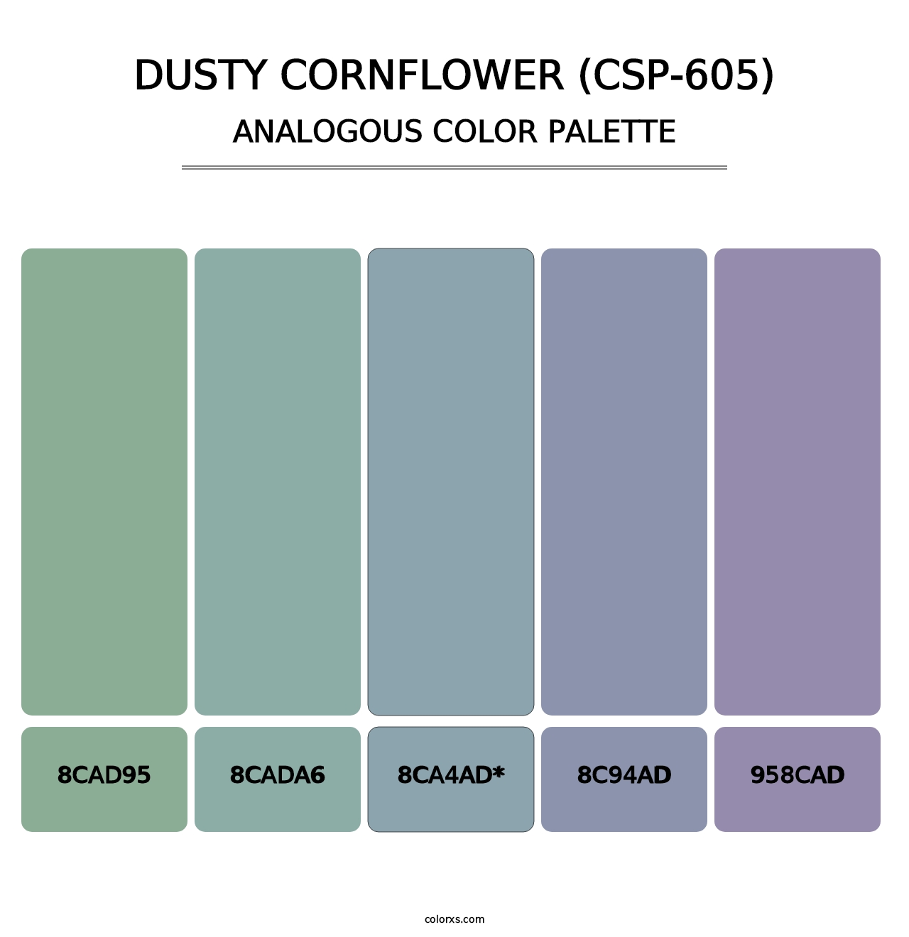 Dusty Cornflower (CSP-605) - Analogous Color Palette