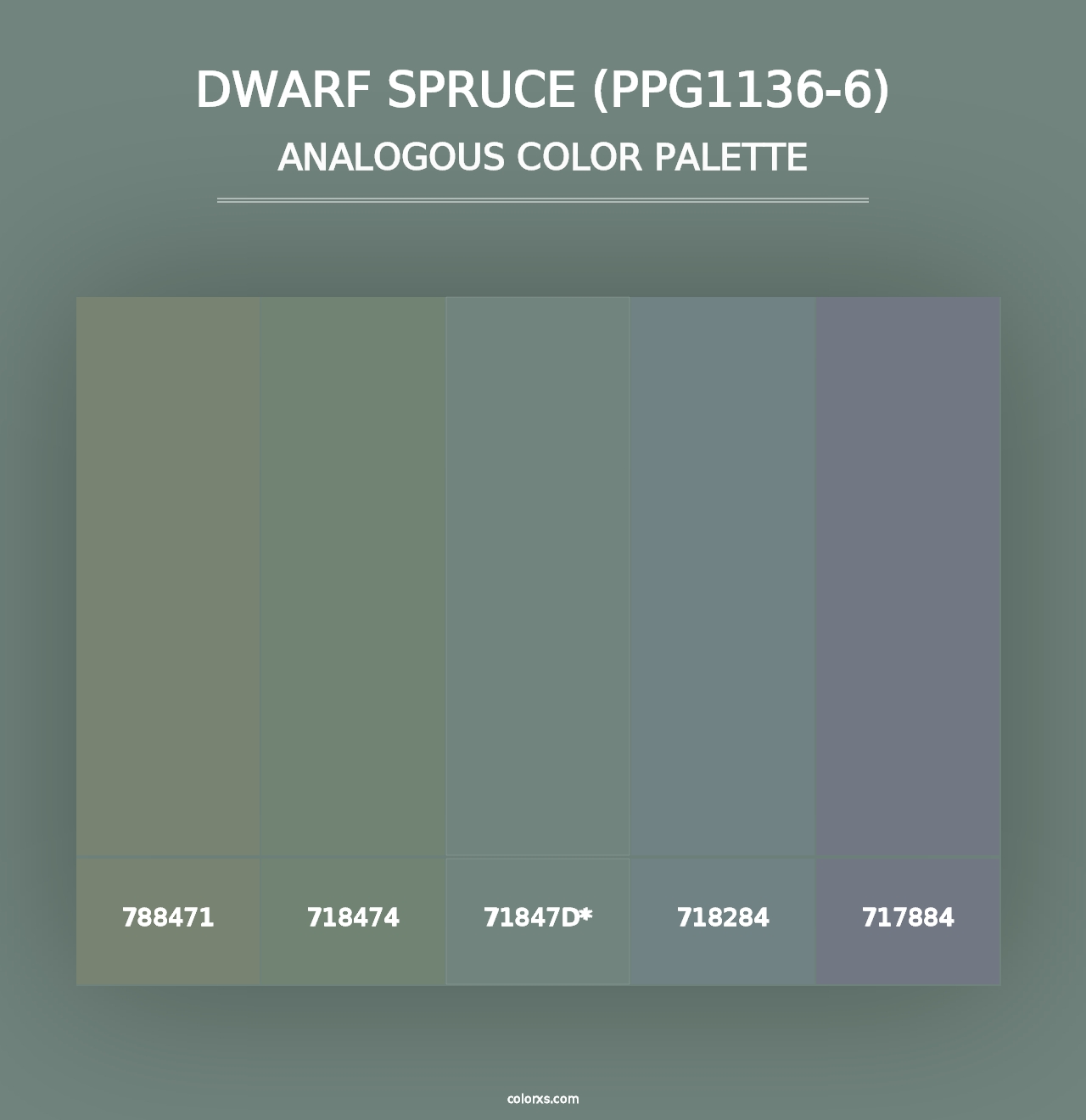 Dwarf Spruce (PPG1136-6) - Analogous Color Palette