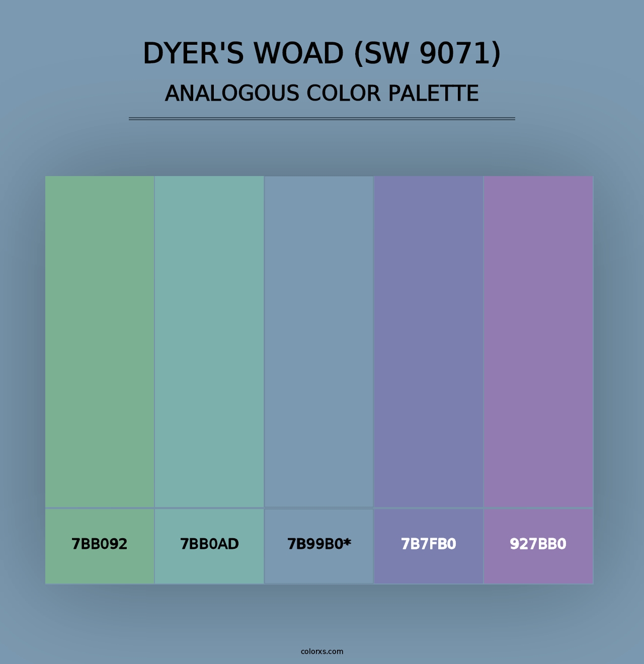 Dyer's Woad (SW 9071) - Analogous Color Palette