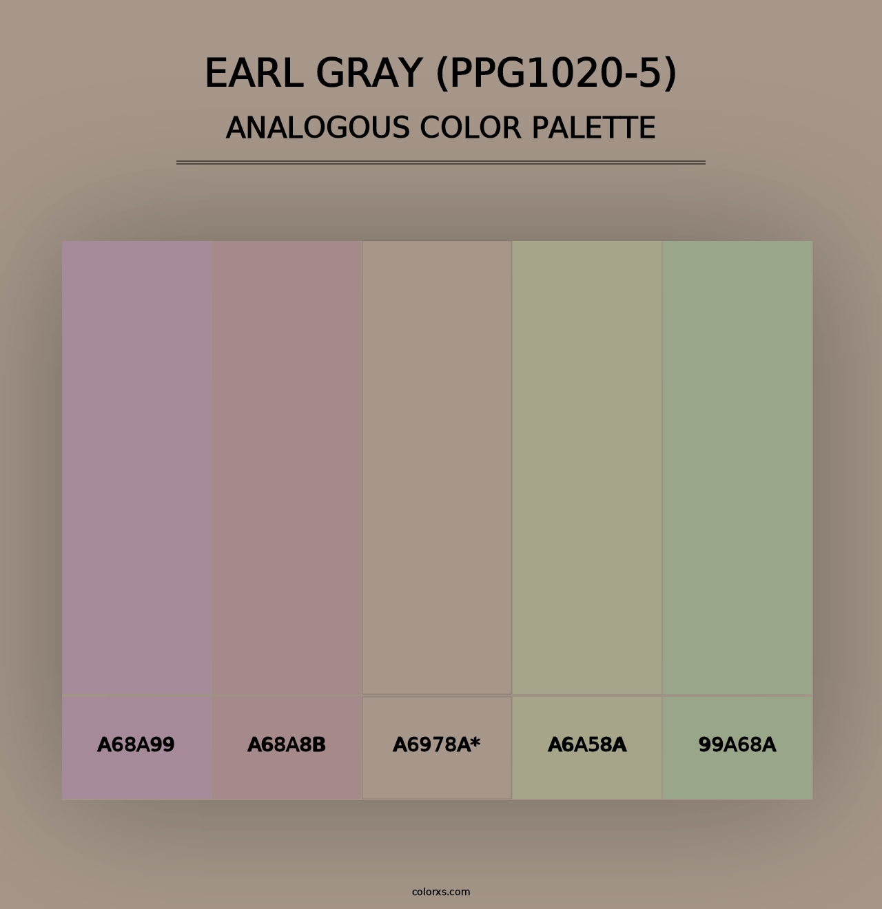 Earl Gray (PPG1020-5) - Analogous Color Palette