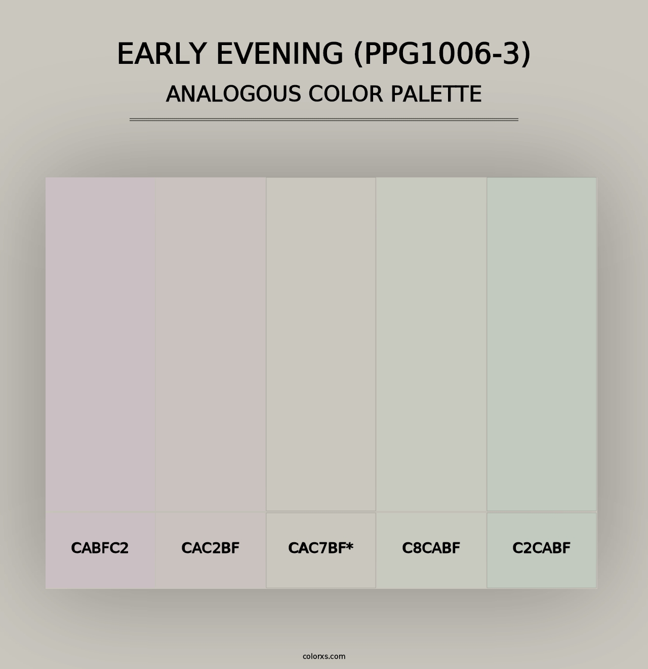 Early Evening (PPG1006-3) - Analogous Color Palette