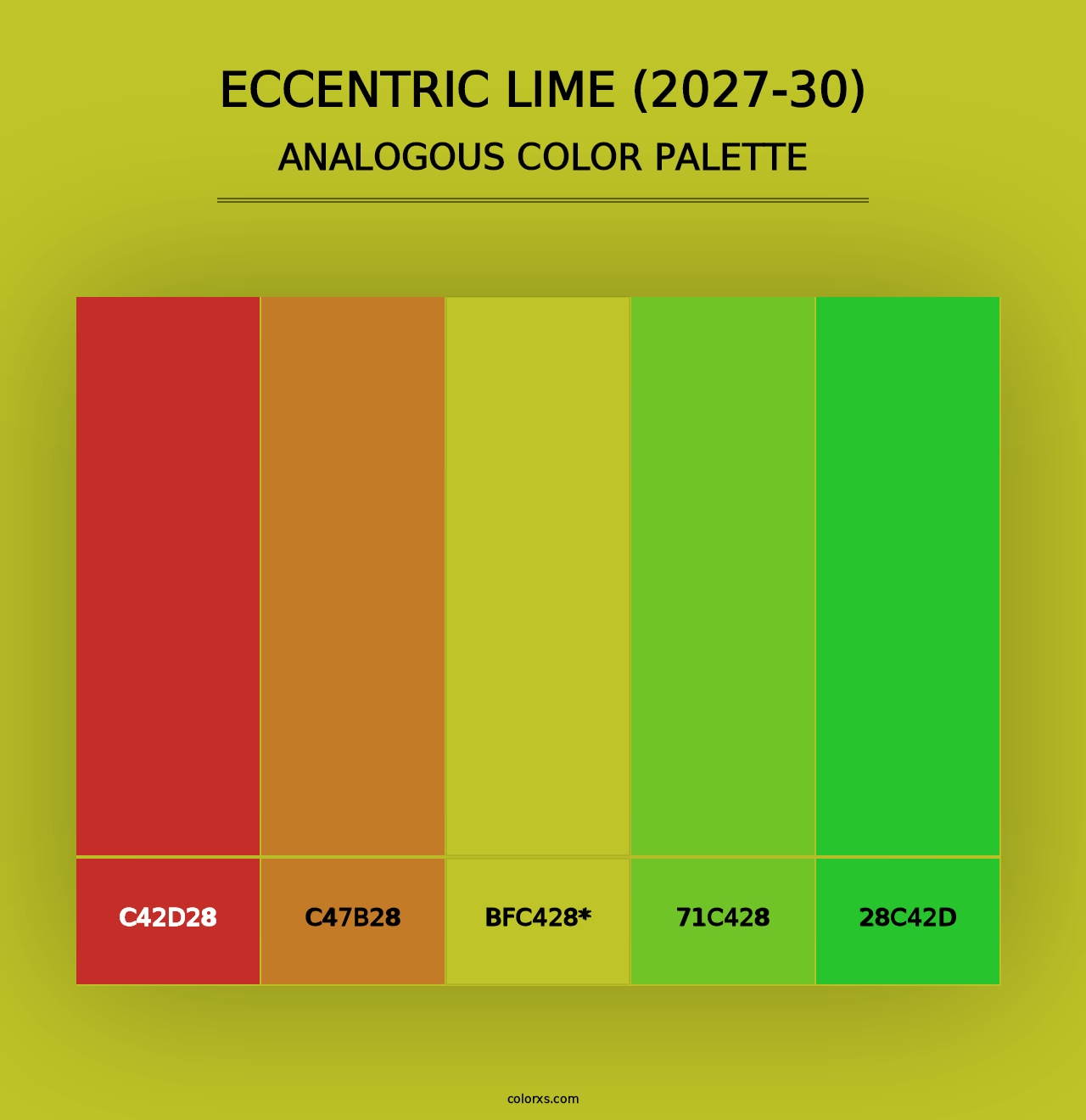 Eccentric Lime (2027-30) - Analogous Color Palette