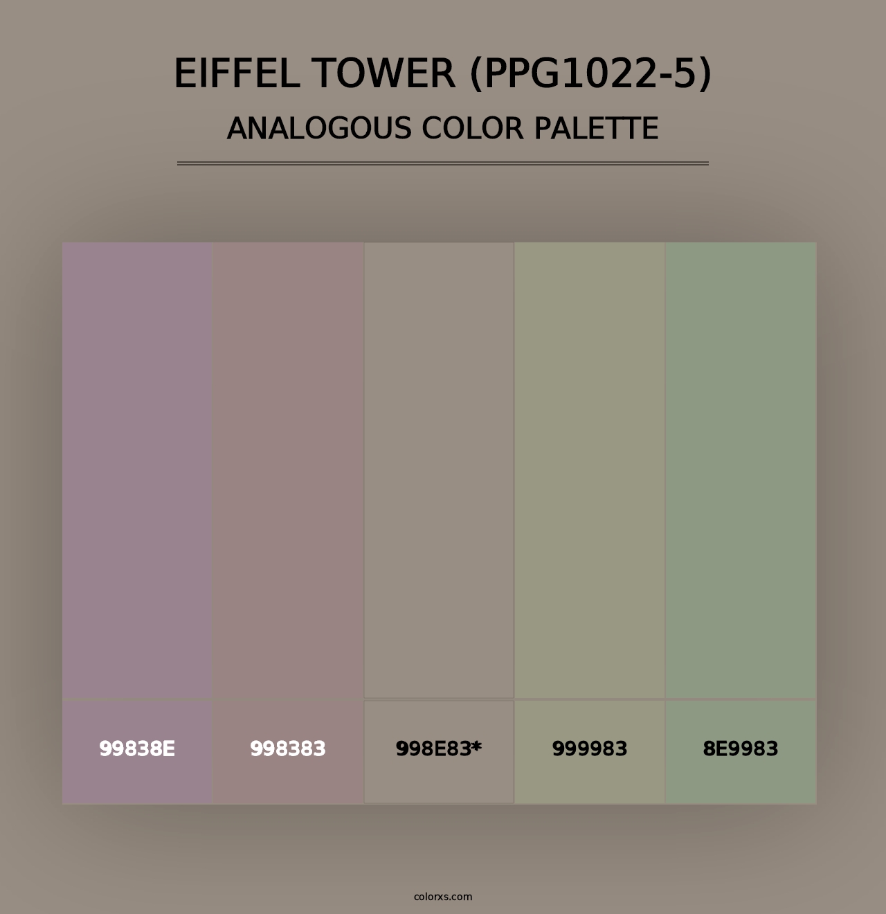 Eiffel Tower (PPG1022-5) - Analogous Color Palette