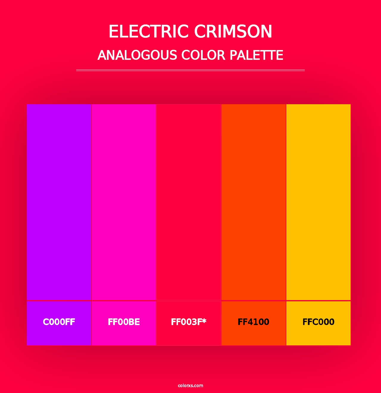 Electric Crimson - Analogous Color Palette