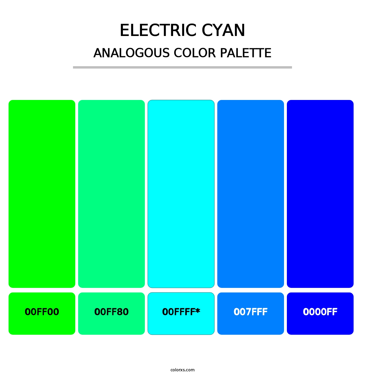 Electric Cyan - Analogous Color Palette