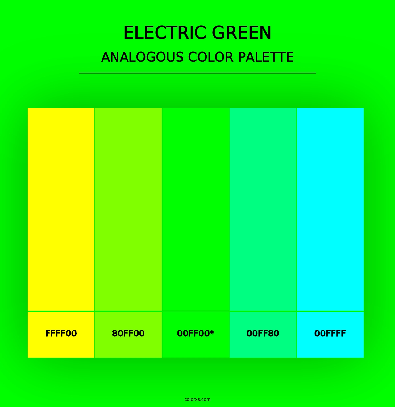 Electric Green - Analogous Color Palette