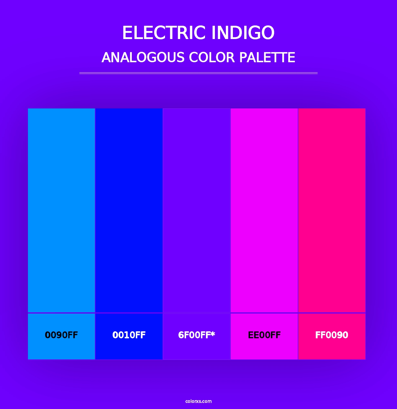 Electric indigo - Analogous Color Palette