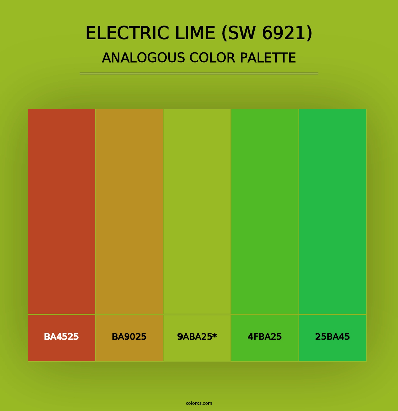 Electric Lime (SW 6921) - Analogous Color Palette