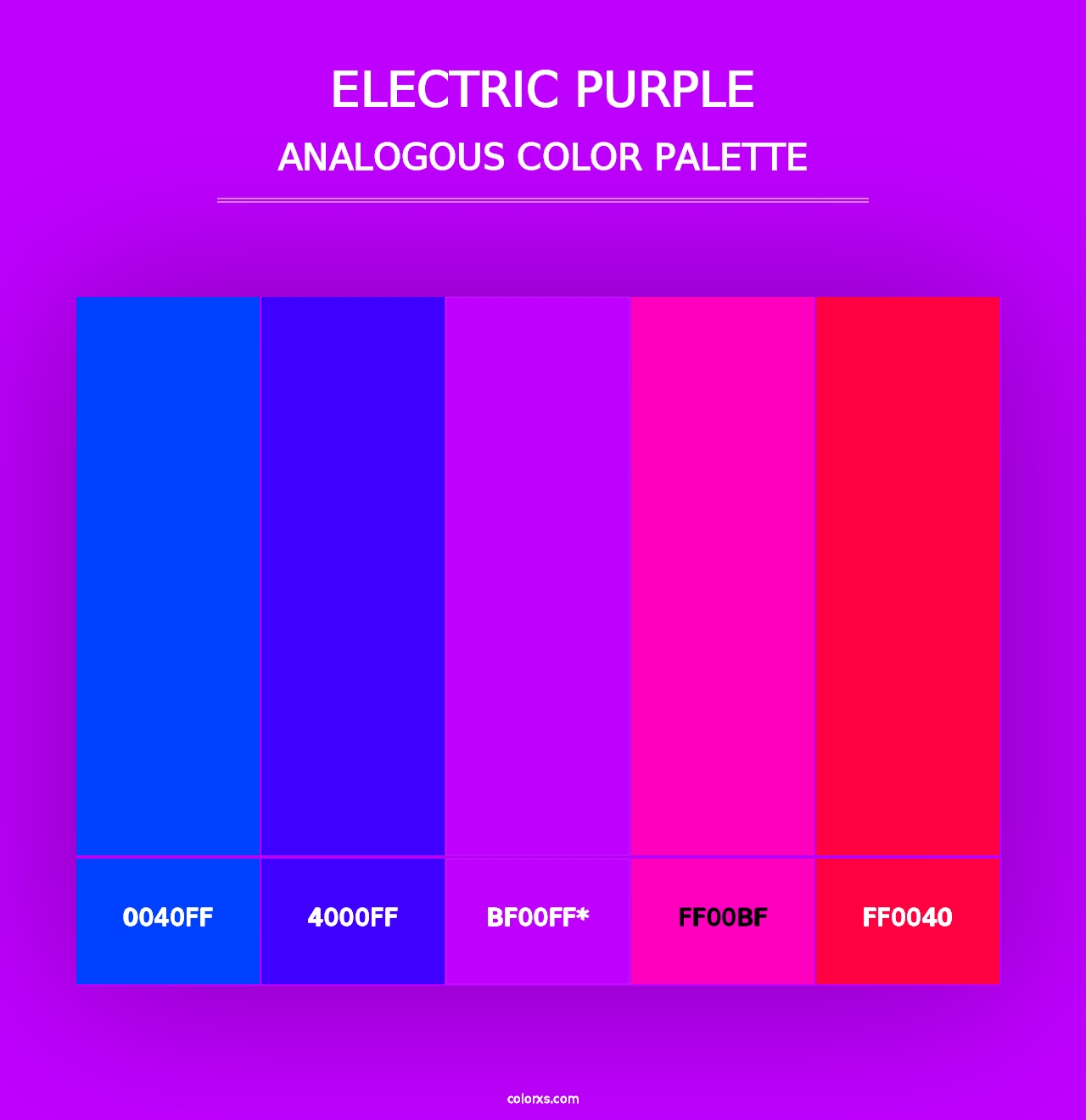 Electric Purple - Analogous Color Palette