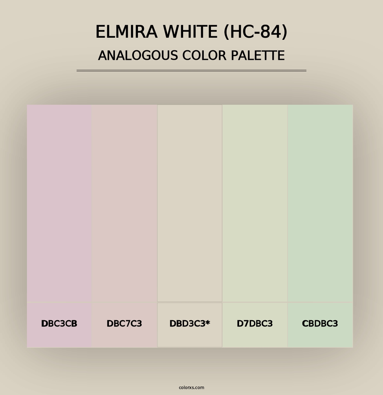 Elmira White (HC-84) - Analogous Color Palette