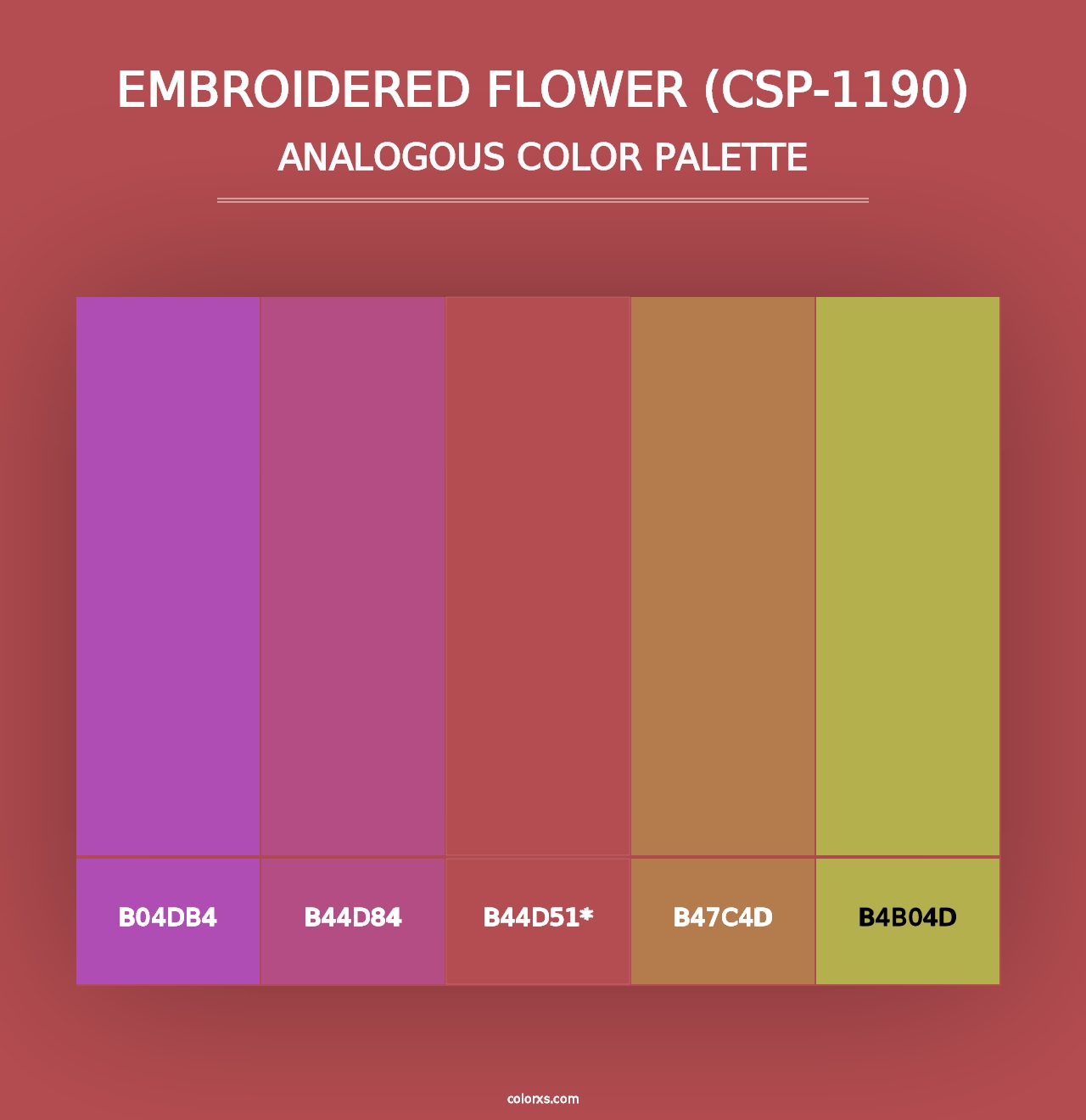 Embroidered Flower (CSP-1190) - Analogous Color Palette