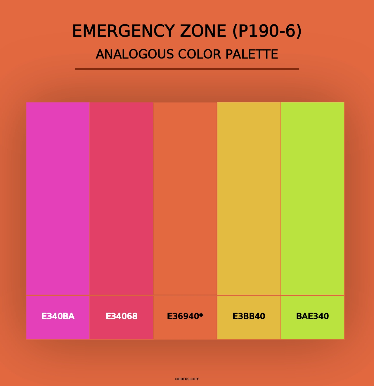 Emergency Zone (P190-6) - Analogous Color Palette