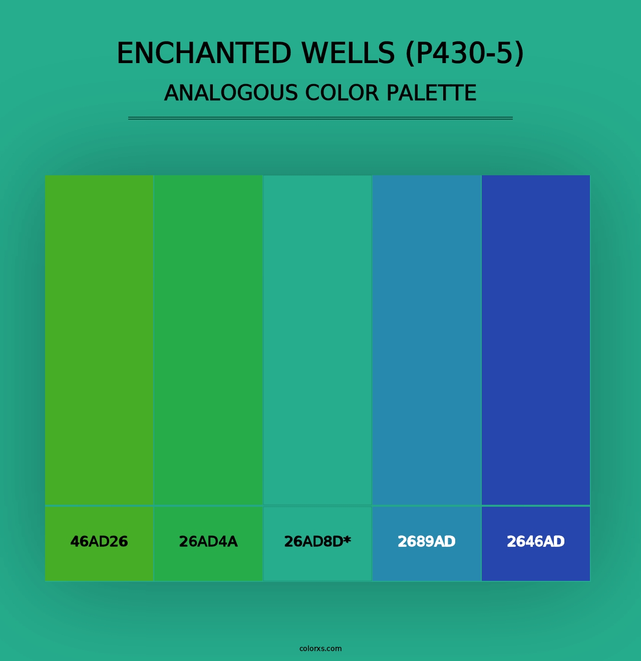 Enchanted Wells (P430-5) - Analogous Color Palette