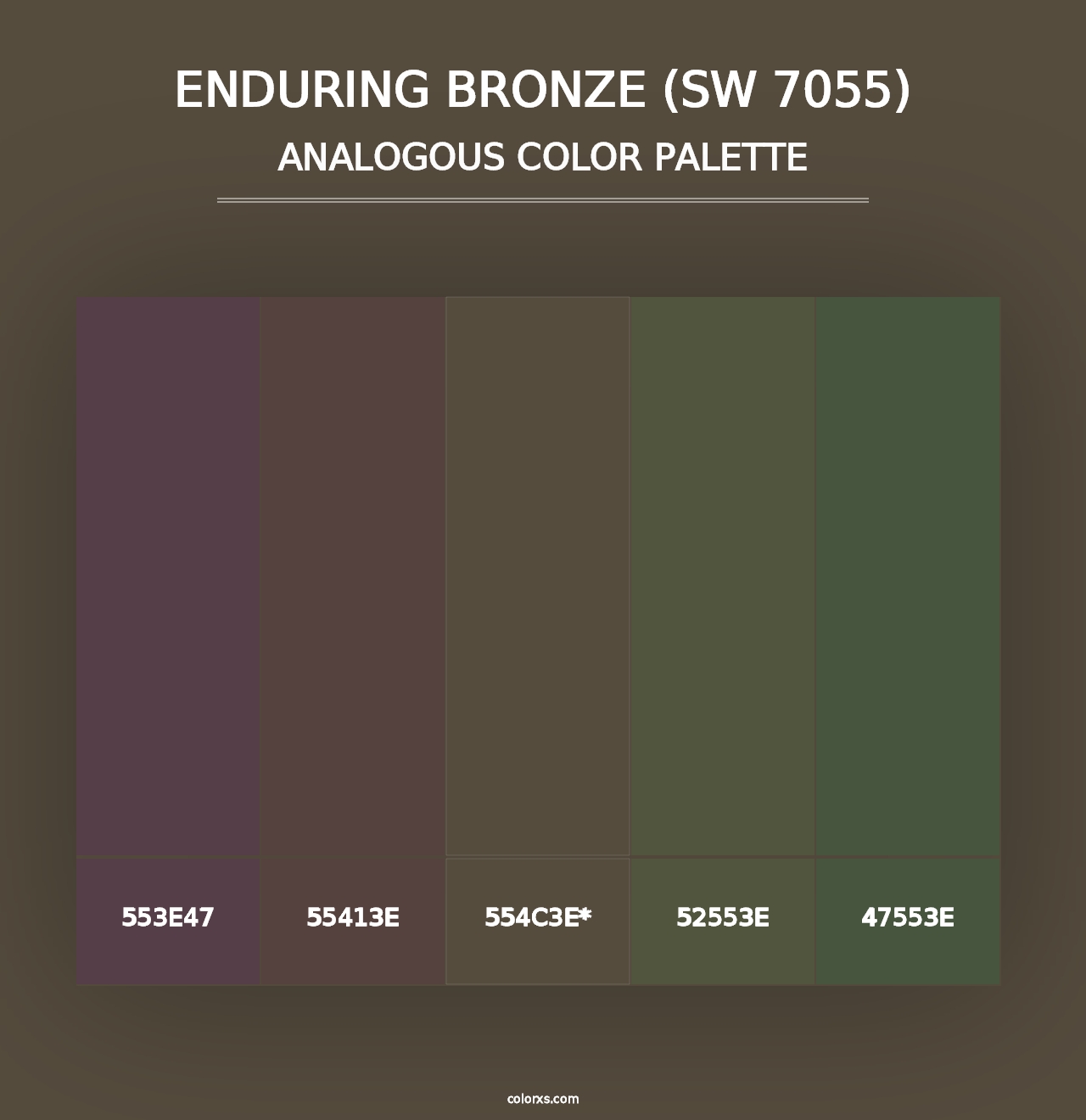 Enduring Bronze (SW 7055) - Analogous Color Palette