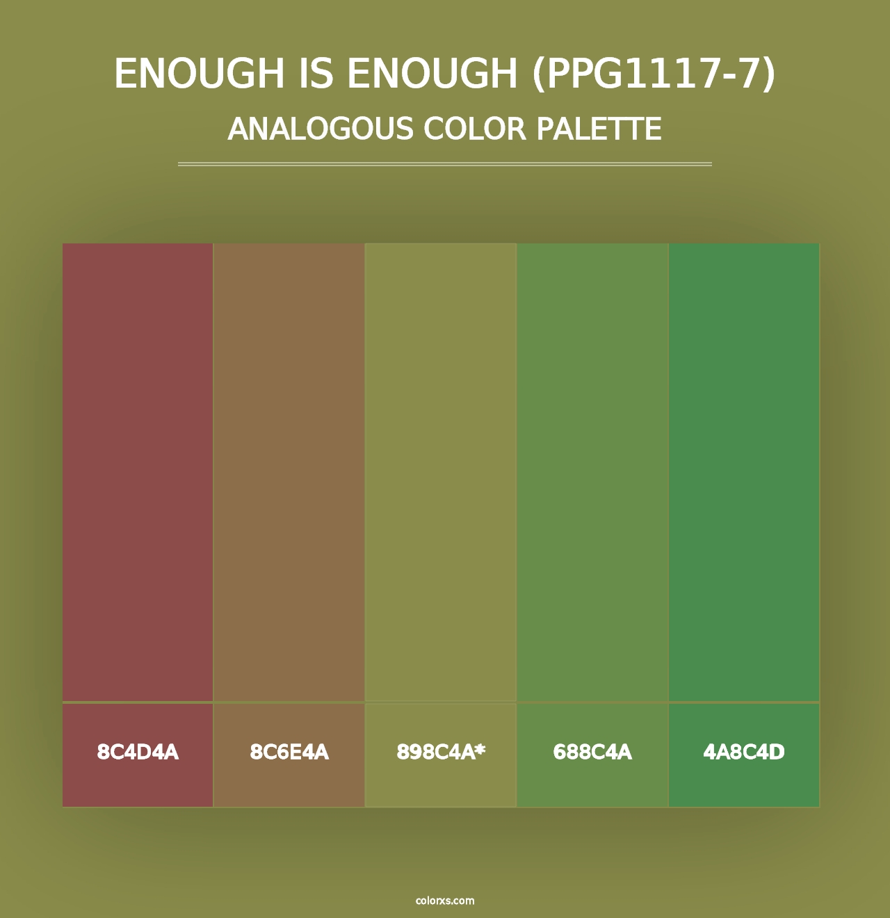 Enough Is Enough (PPG1117-7) - Analogous Color Palette