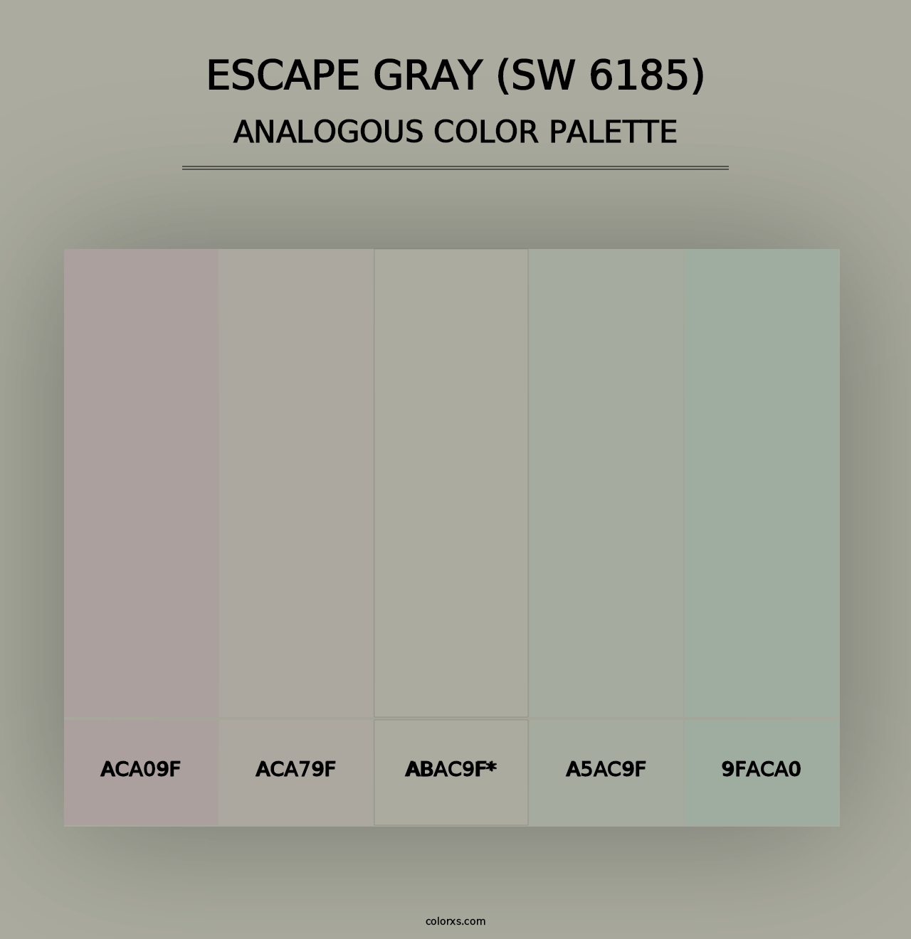 Escape Gray (SW 6185) - Analogous Color Palette