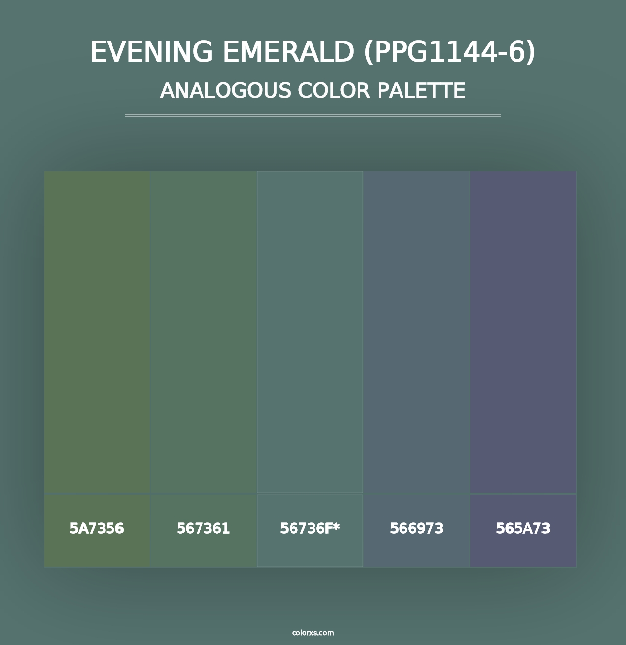 Evening Emerald (PPG1144-6) - Analogous Color Palette