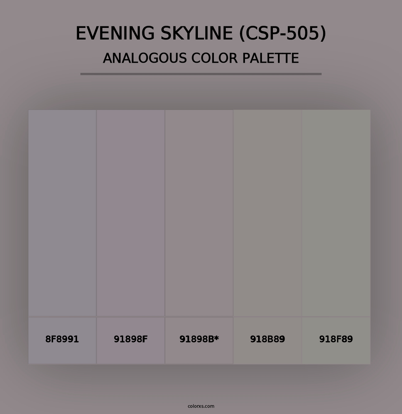 Evening Skyline (CSP-505) - Analogous Color Palette