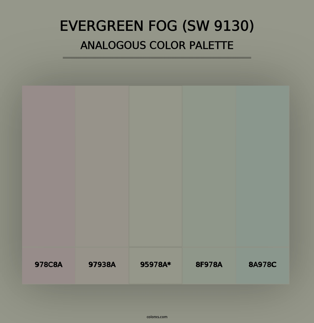 Evergreen Fog (SW 9130) - Analogous Color Palette