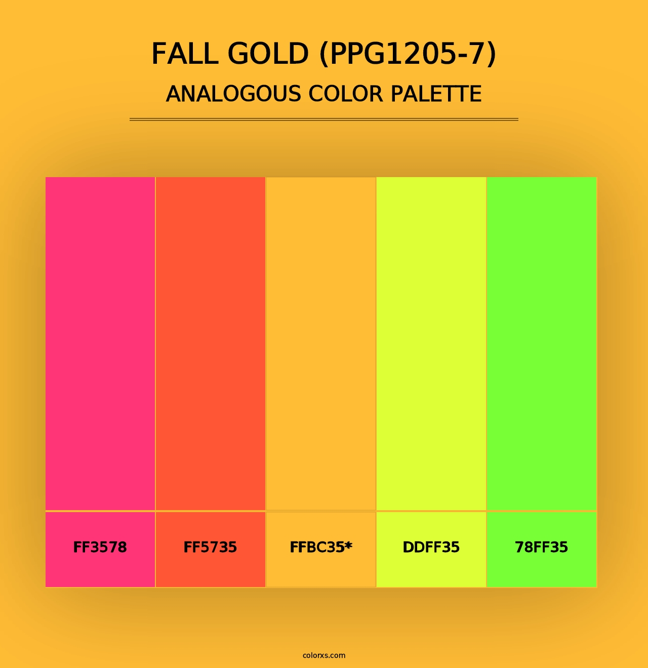 Fall Gold (PPG1205-7) - Analogous Color Palette