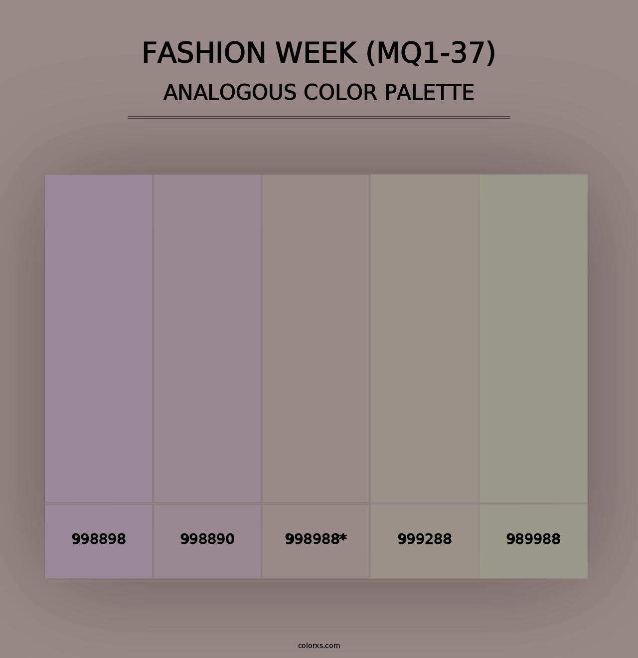 Fashion Week (MQ1-37) - Analogous Color Palette