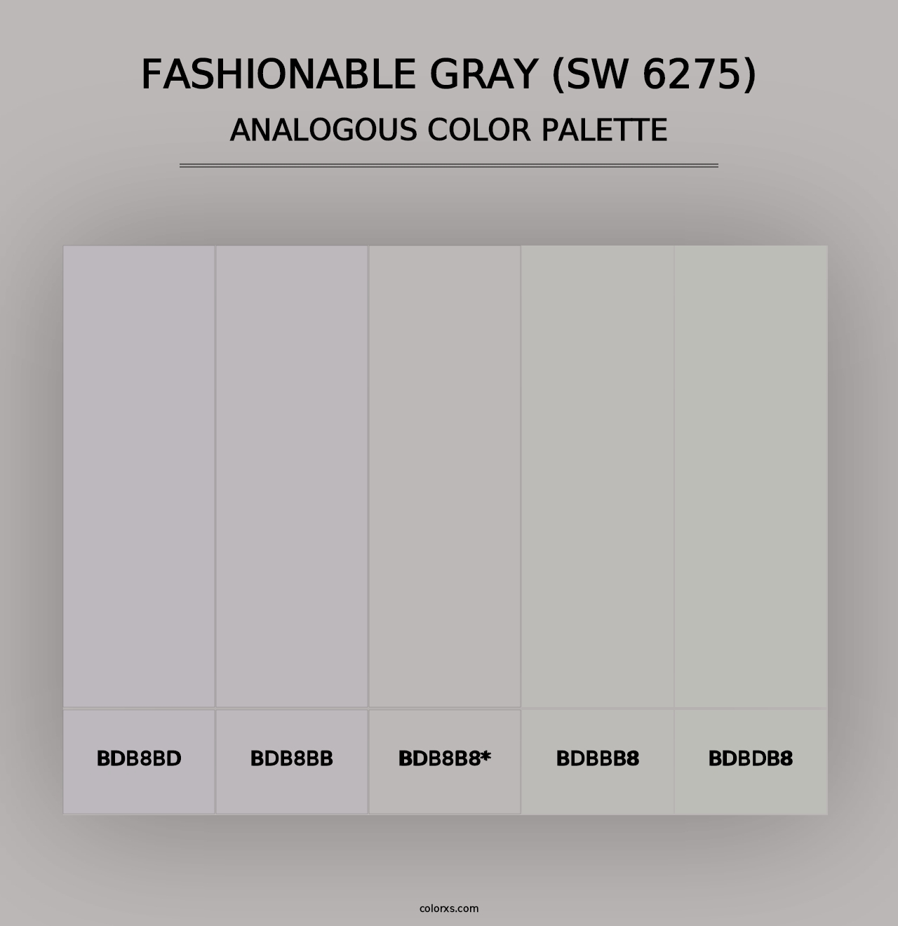 Fashionable Gray (SW 6275) - Analogous Color Palette