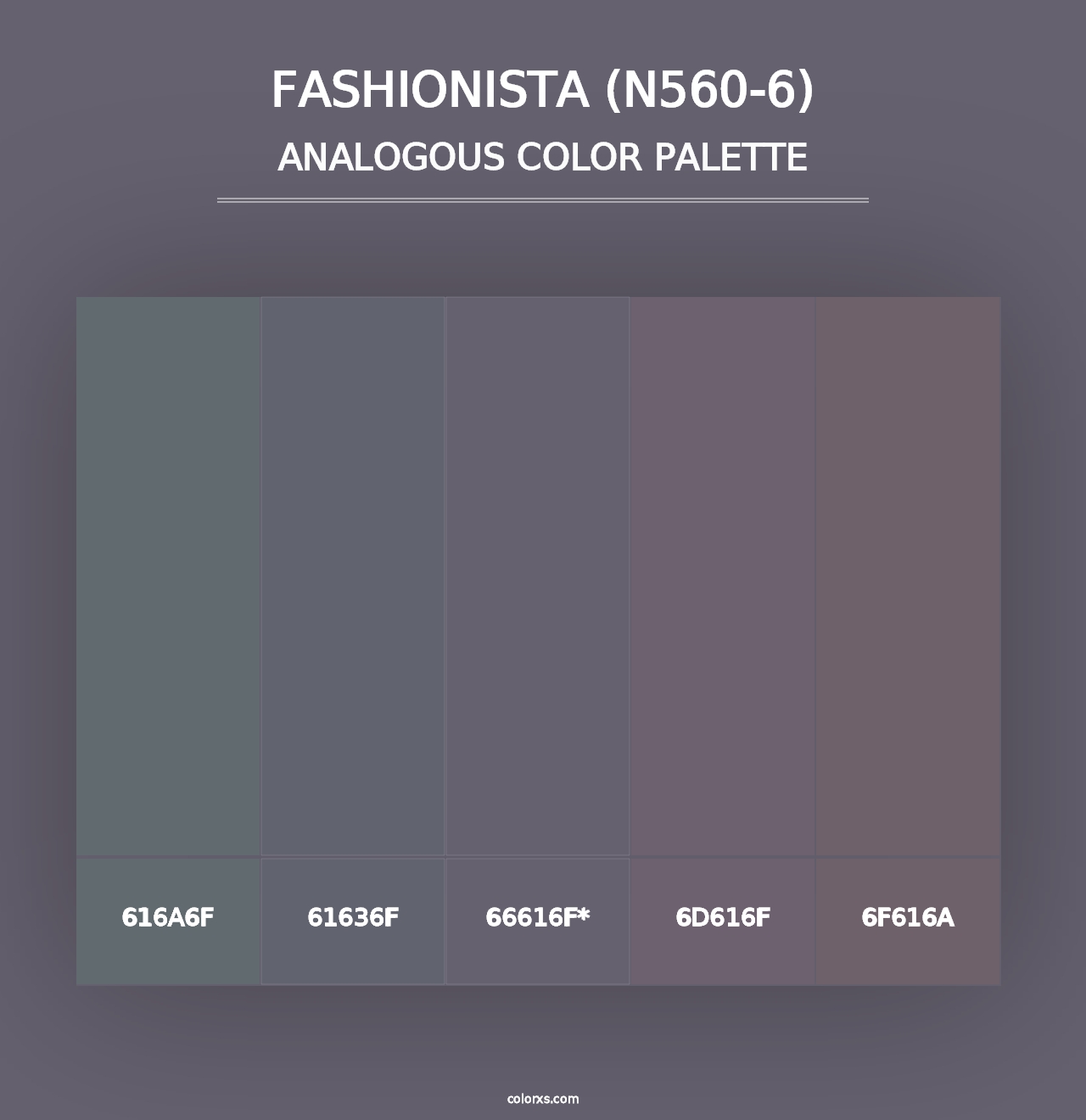 Fashionista (N560-6) - Analogous Color Palette