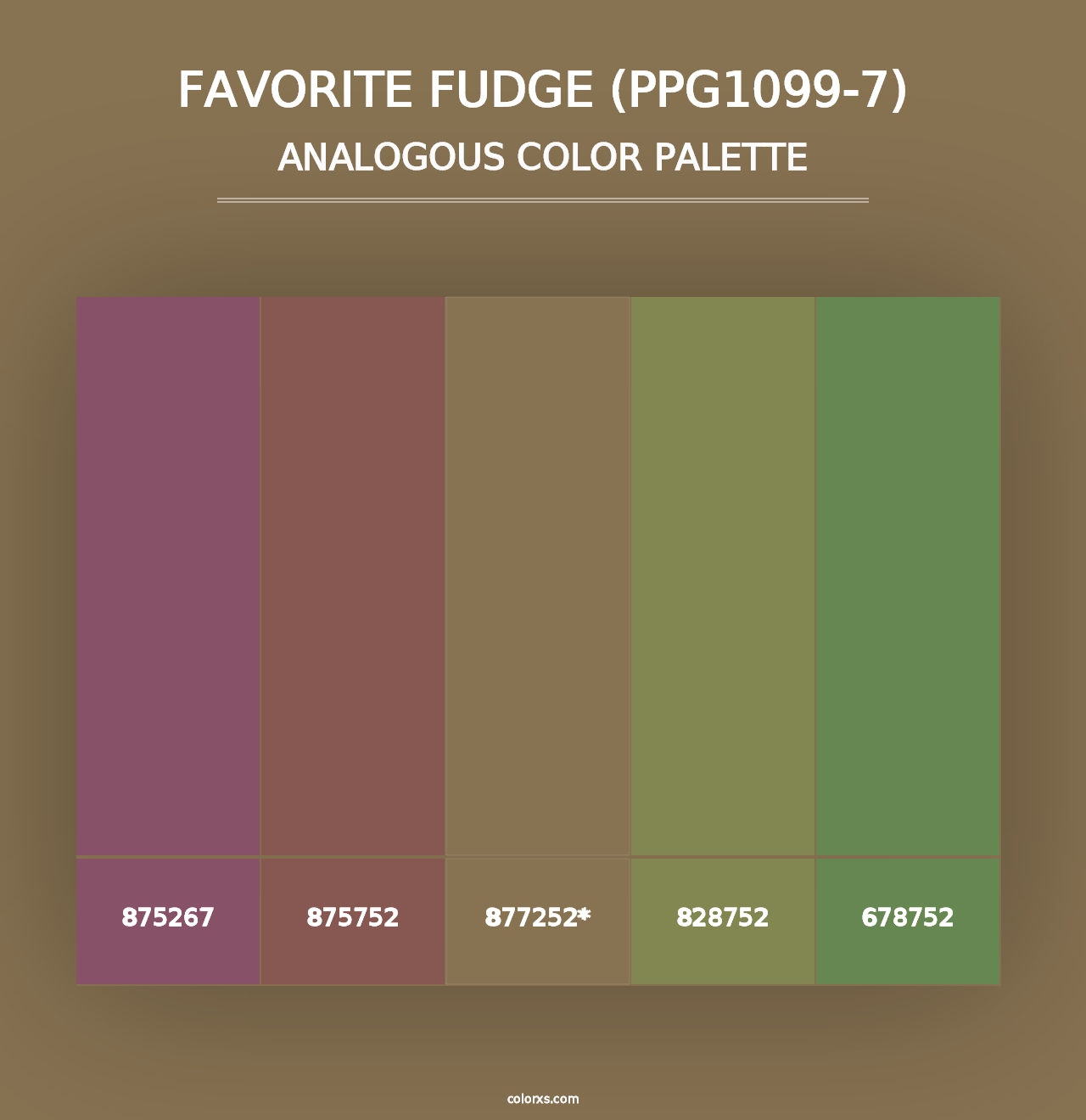 Favorite Fudge (PPG1099-7) - Analogous Color Palette