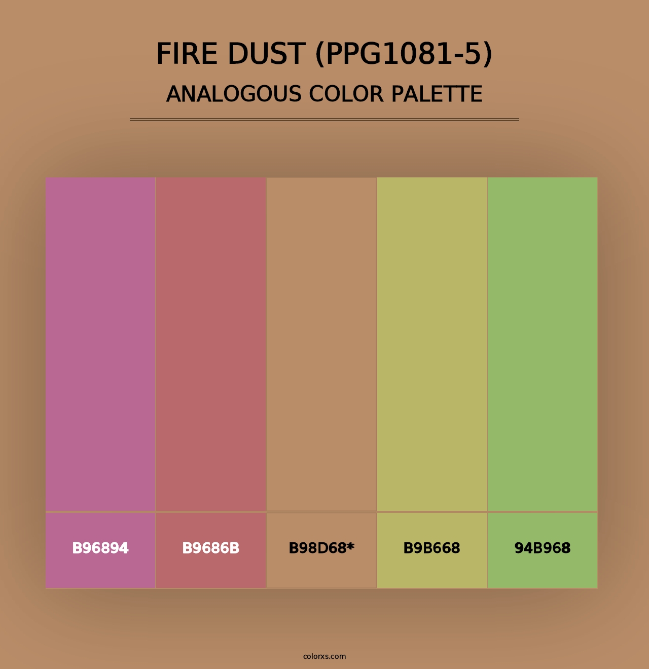 Fire Dust (PPG1081-5) - Analogous Color Palette