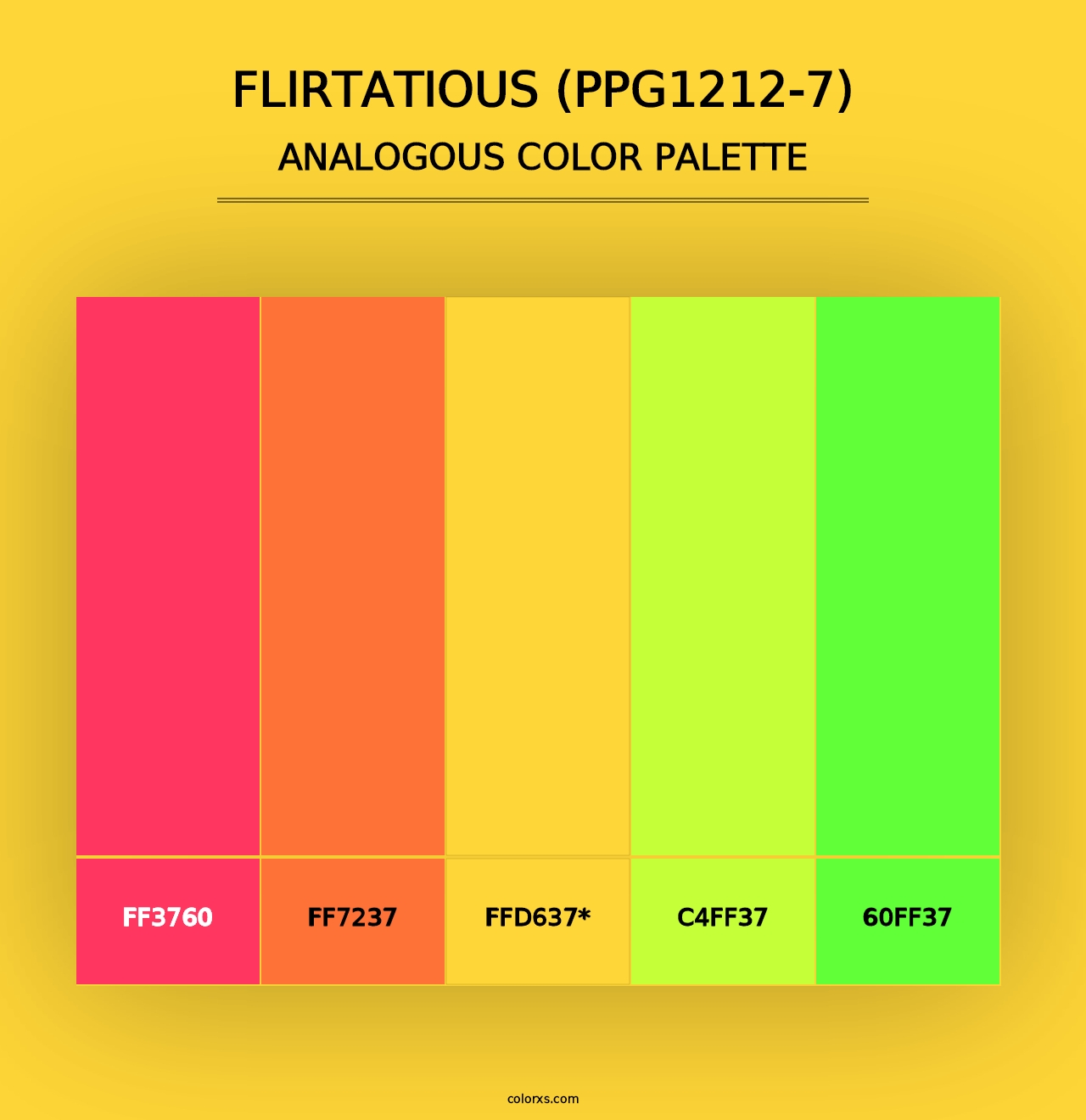 Flirtatious (PPG1212-7) - Analogous Color Palette