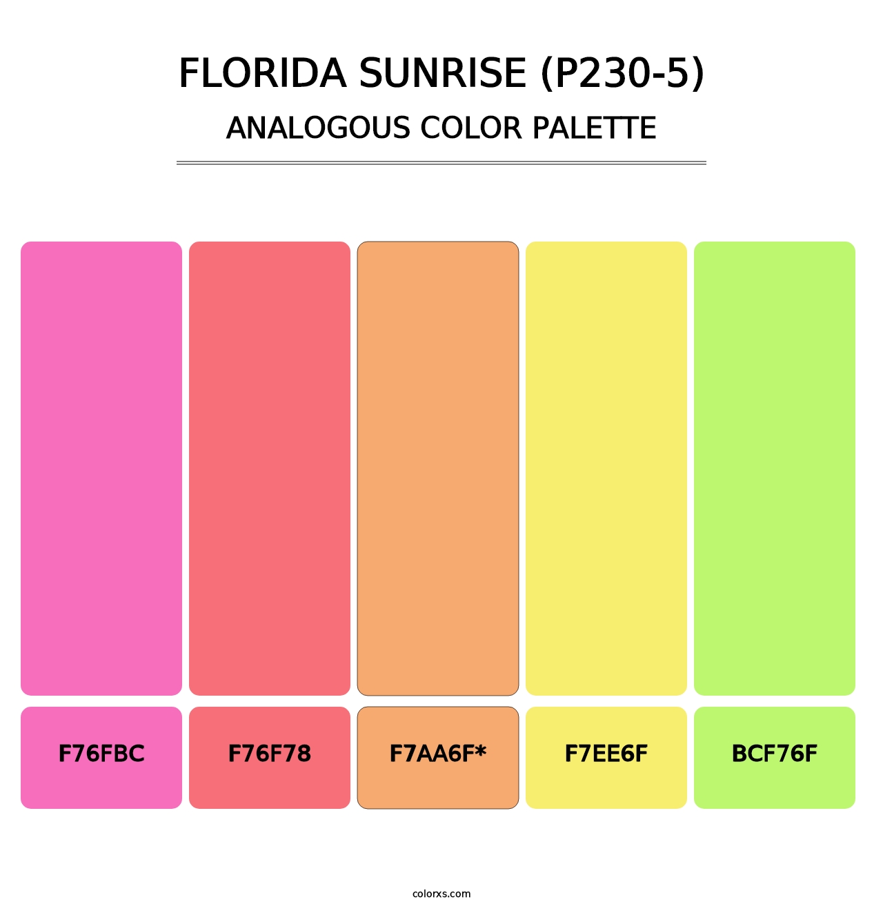 Florida Sunrise (P230-5) - Analogous Color Palette